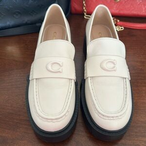 Coach loafers. Ivory leather. Size 6.5B.  Never worn. NWT